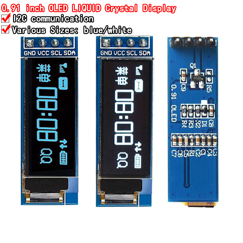 Ssd1306 - 0,91-calowy moduł wyświetlacza OLED biały/niebieski OLED