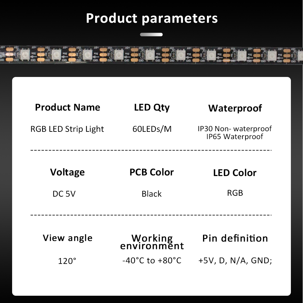 WS2812B 5V 3Pin ARGB LED Strip – Ws2812B Strip 5V recenzja i cena