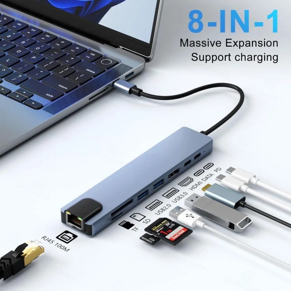 Hub USB C 8/7 w 1 Adapter/rozd – Sd Card Module recenzja i cena