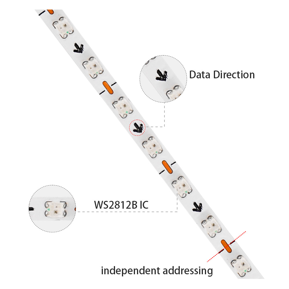 Taśma LED 2.7mm WS2812B Ultra  – Ws2812B Strip 5V recenzja i cena