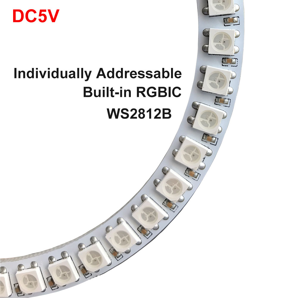 DC5V 12V WS2812B SK6812 Luces  – Ws2812B Strip 5V recenzja i cena